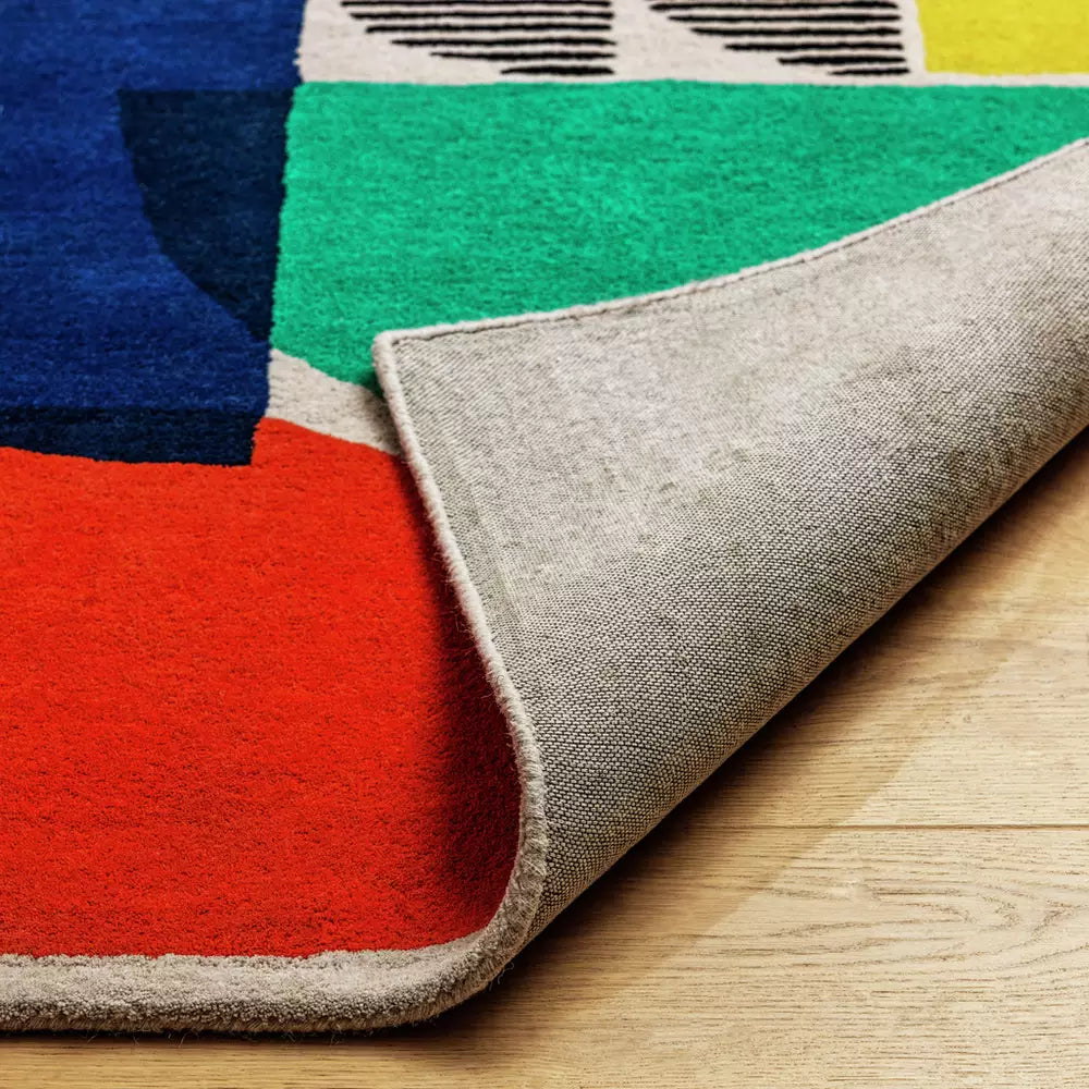 Habitat Mid Century Geometric Natural Cut Pile Rug-160x230cm