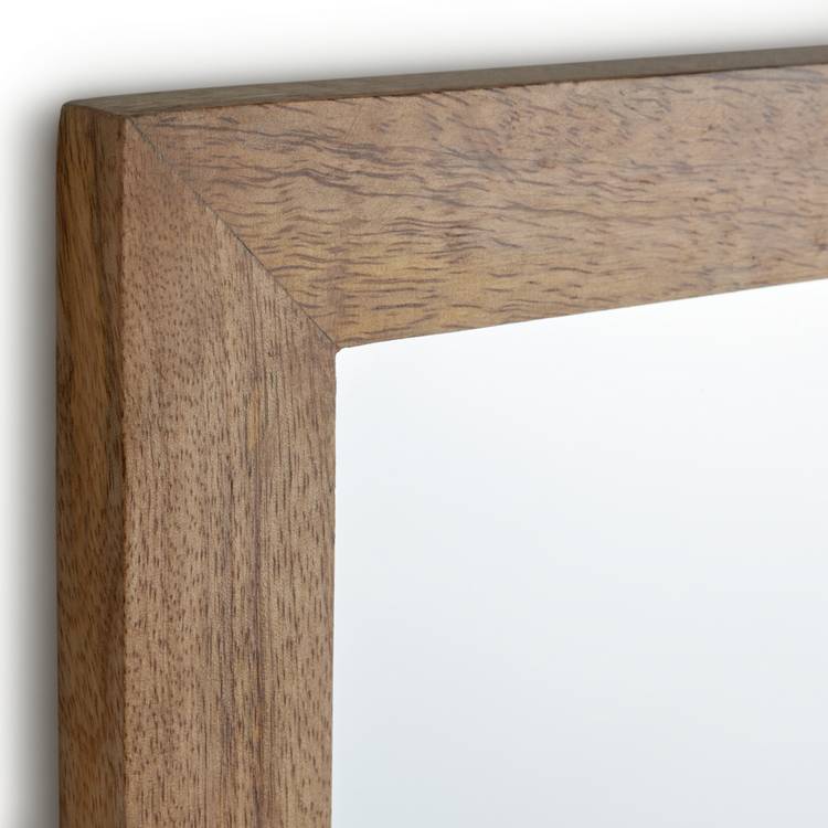 Habitat Mango Wood Bathroom Mirror with Shelf - 52x40cm