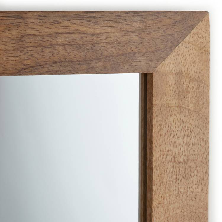 Habitat Mango Wood Bathroom Mirror with Shelf - 52x40cm