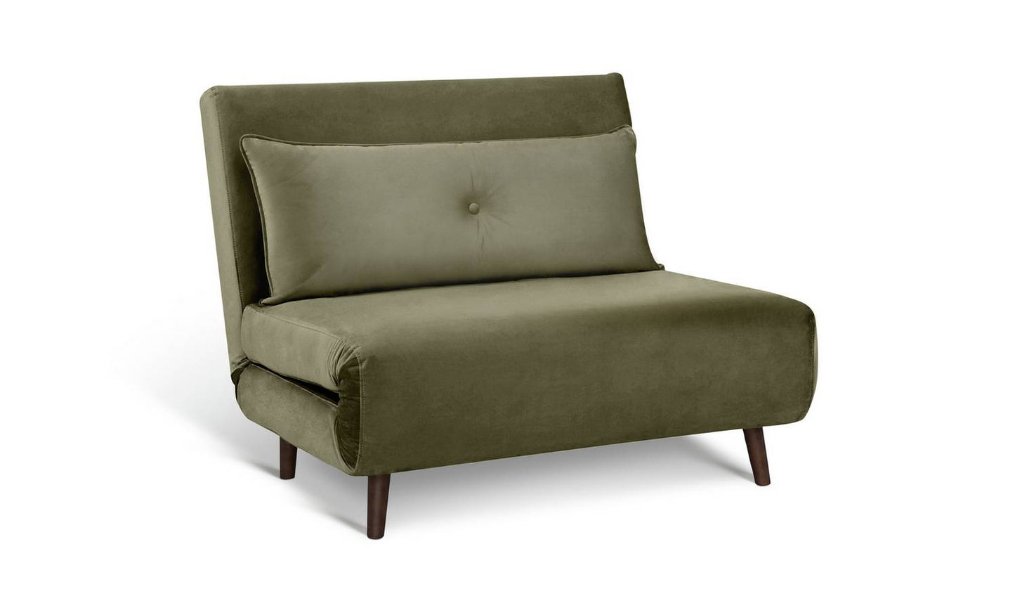 Habitat Roma Small Double Velvet Chairbed - Sage Green