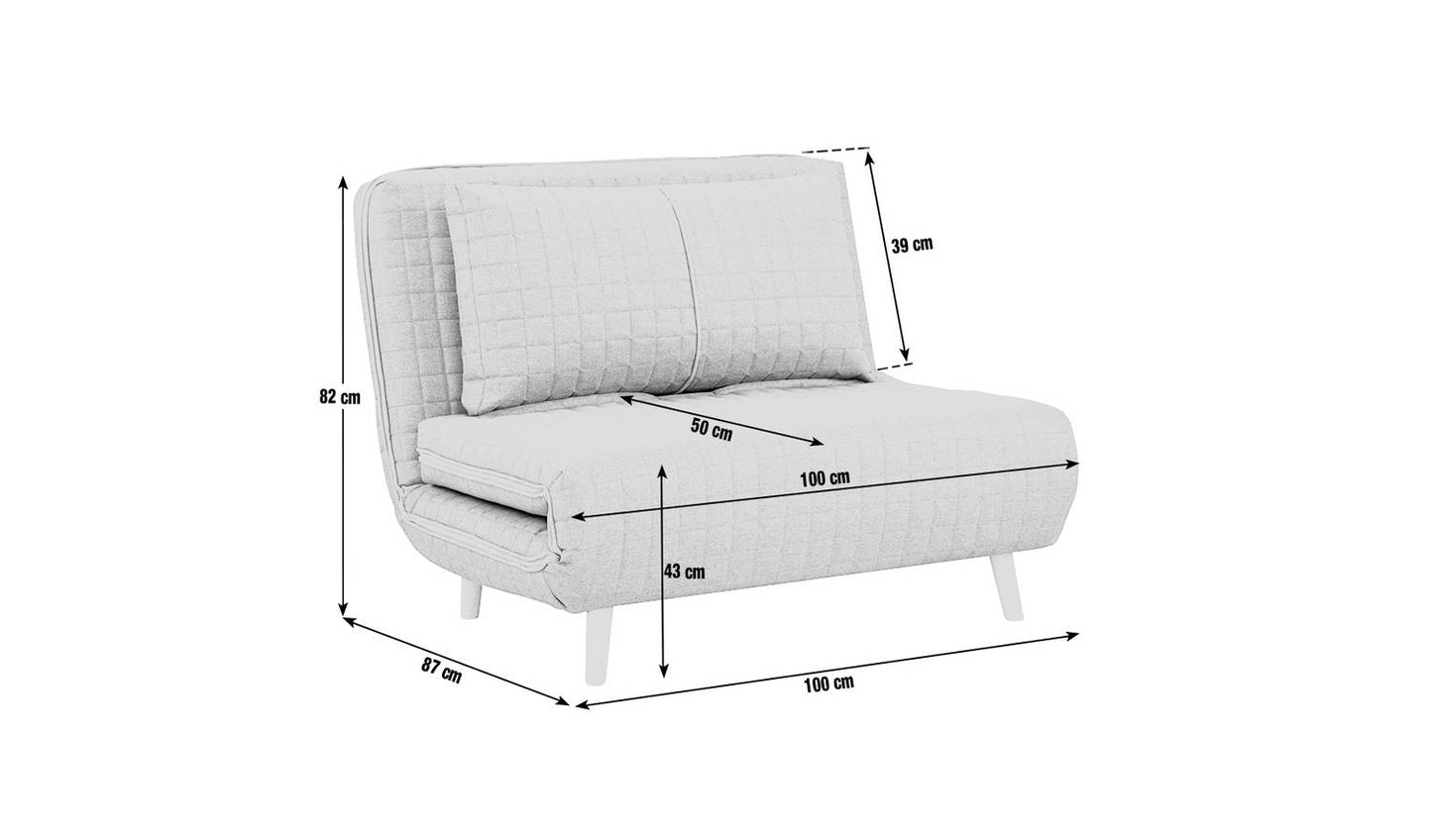 Habitat Roma Small Double Velvet Chairbed - Sage Green