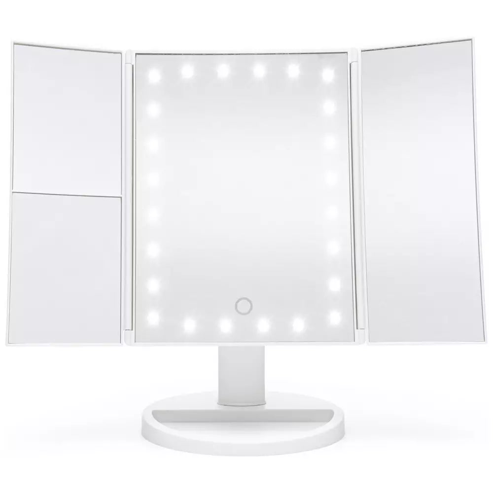 Rio 24 LED Folding Mirror - White