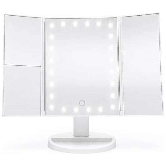 Rio 24 LED Folding Mirror - White