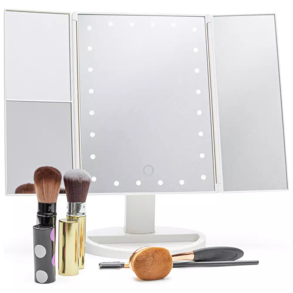 Rio 24 LED Folding Mirror - White