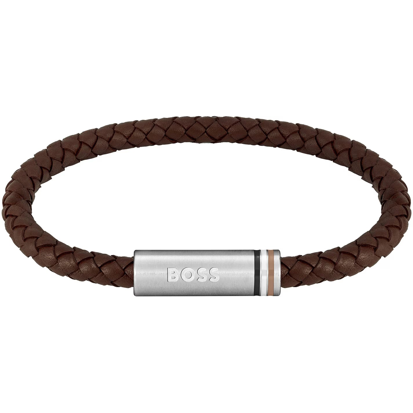 Boss Men's Ares Single Braided Leather Bracelet