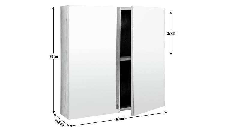 Argos Home Loft Living 2 Door Mirrored Cabinet - Oak