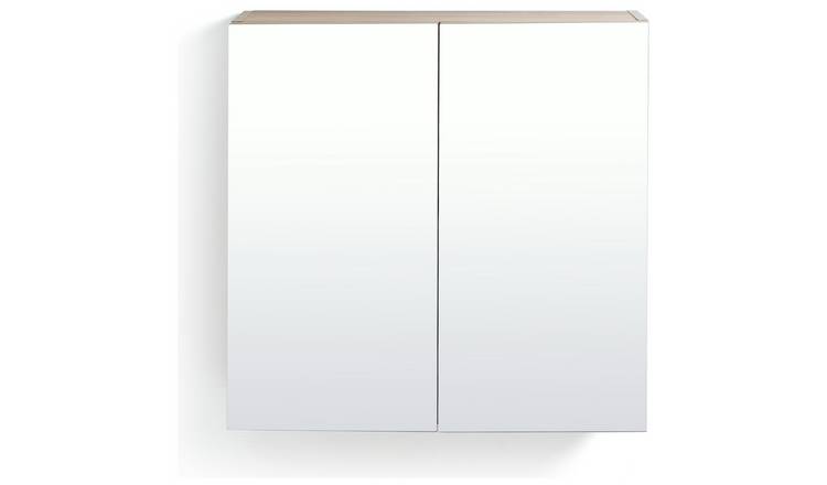 Argos Home Loft Living 2 Door Mirrored Cabinet - Oak