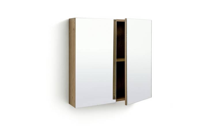 Argos Home Loft Living 2 Door Mirrored Cabinet - Oak