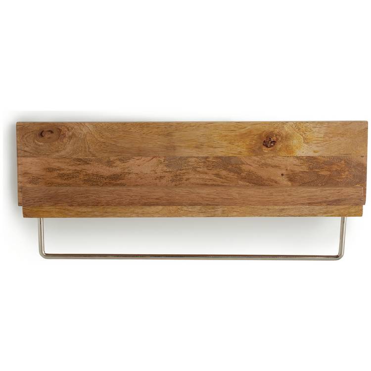 Habitat Wooden Wall Mounted Shelf and Towel Rail - Neutral