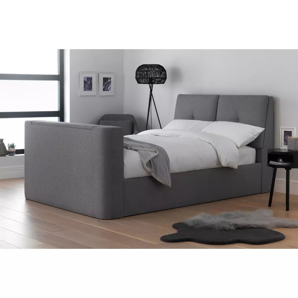 Argos Home Jakob Double TV Ottoman Bed Frame - Grey
