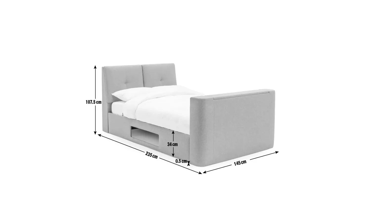 Argos Home Jakob Double TV Ottoman Bed Frame - Grey