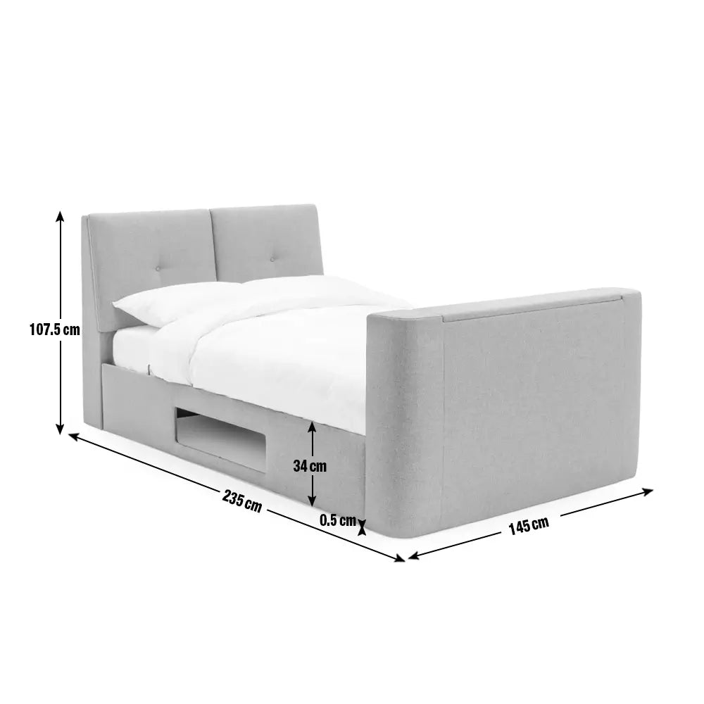 Argos Home Jakob Double TV Ottoman Bed Frame - Grey