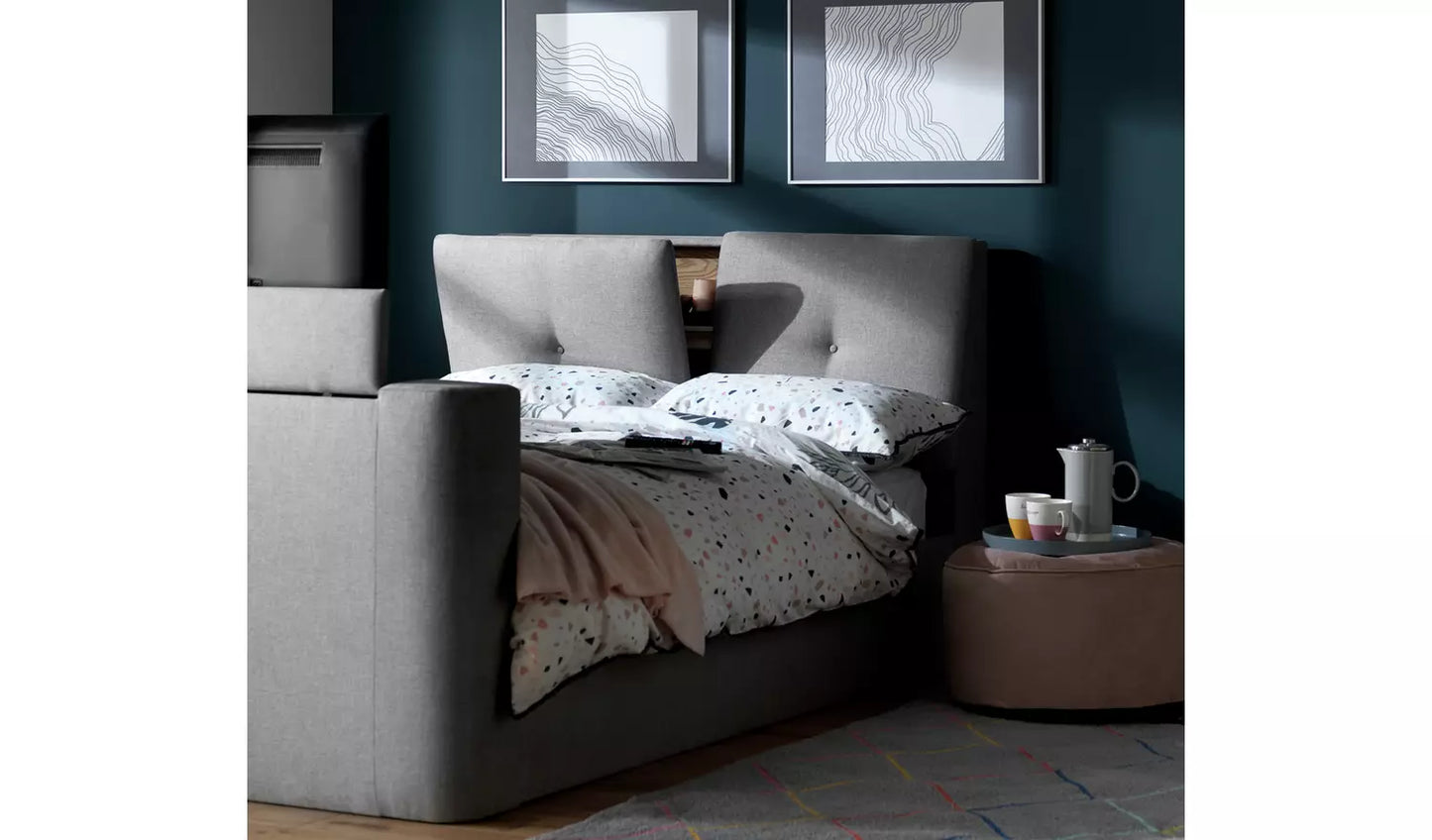 Argos Home Jakob Double TV Ottoman Bed Frame - Grey