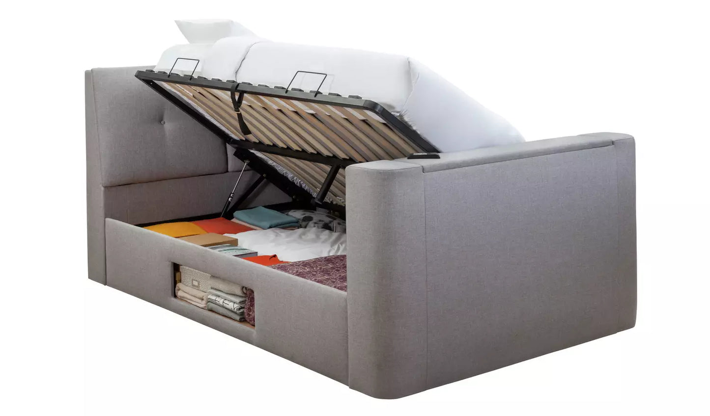Argos Home Jakob Double TV Ottoman Bed Frame - Grey