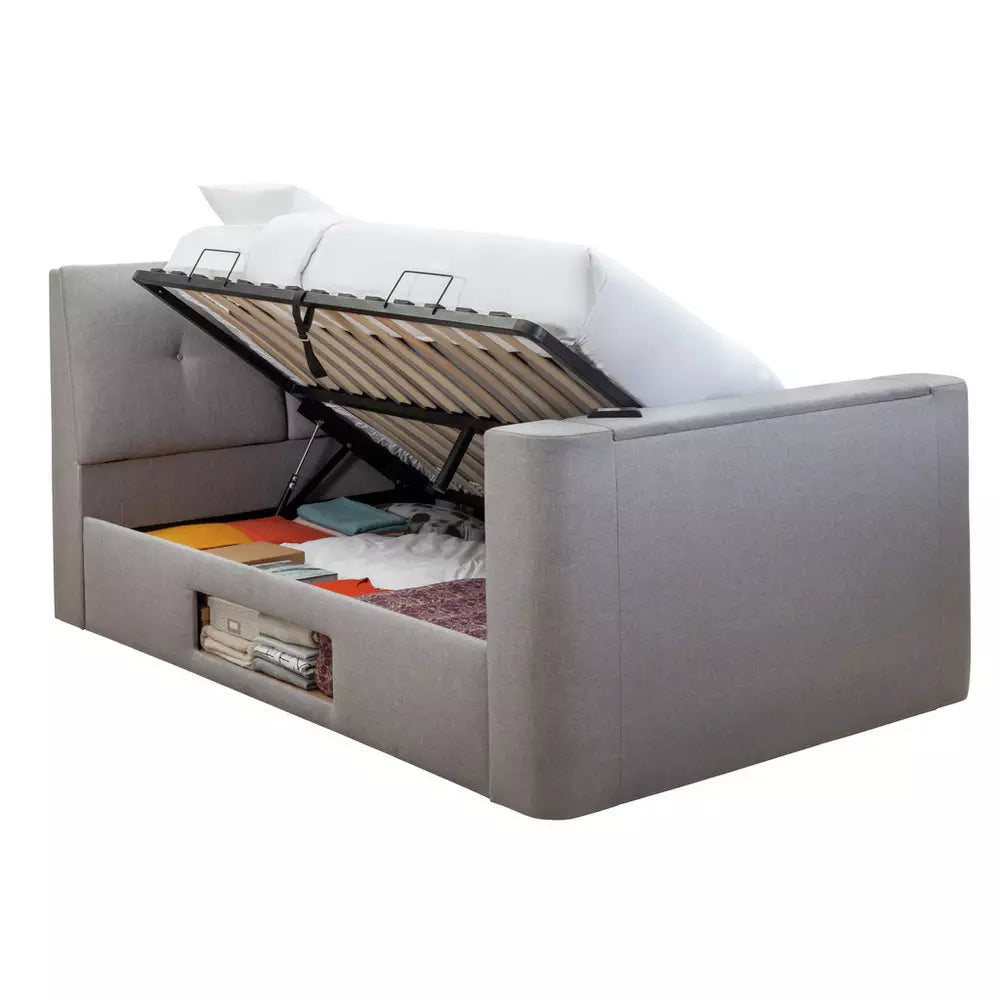 Argos Home Jakob Double TV Ottoman Bed Frame - Grey