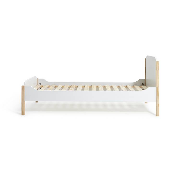 Habitat Nico Single Bed Frame With Mattress - White & Pine