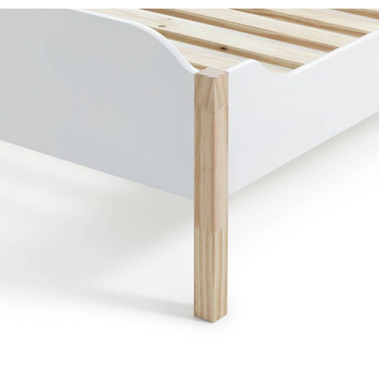 Habitat Nico Single Bed Frame With Mattress - White & Pine