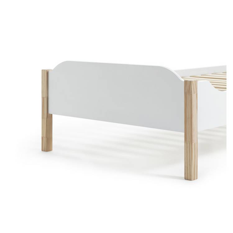 Habitat Nico Single Bed Frame With Mattress - White & Pine