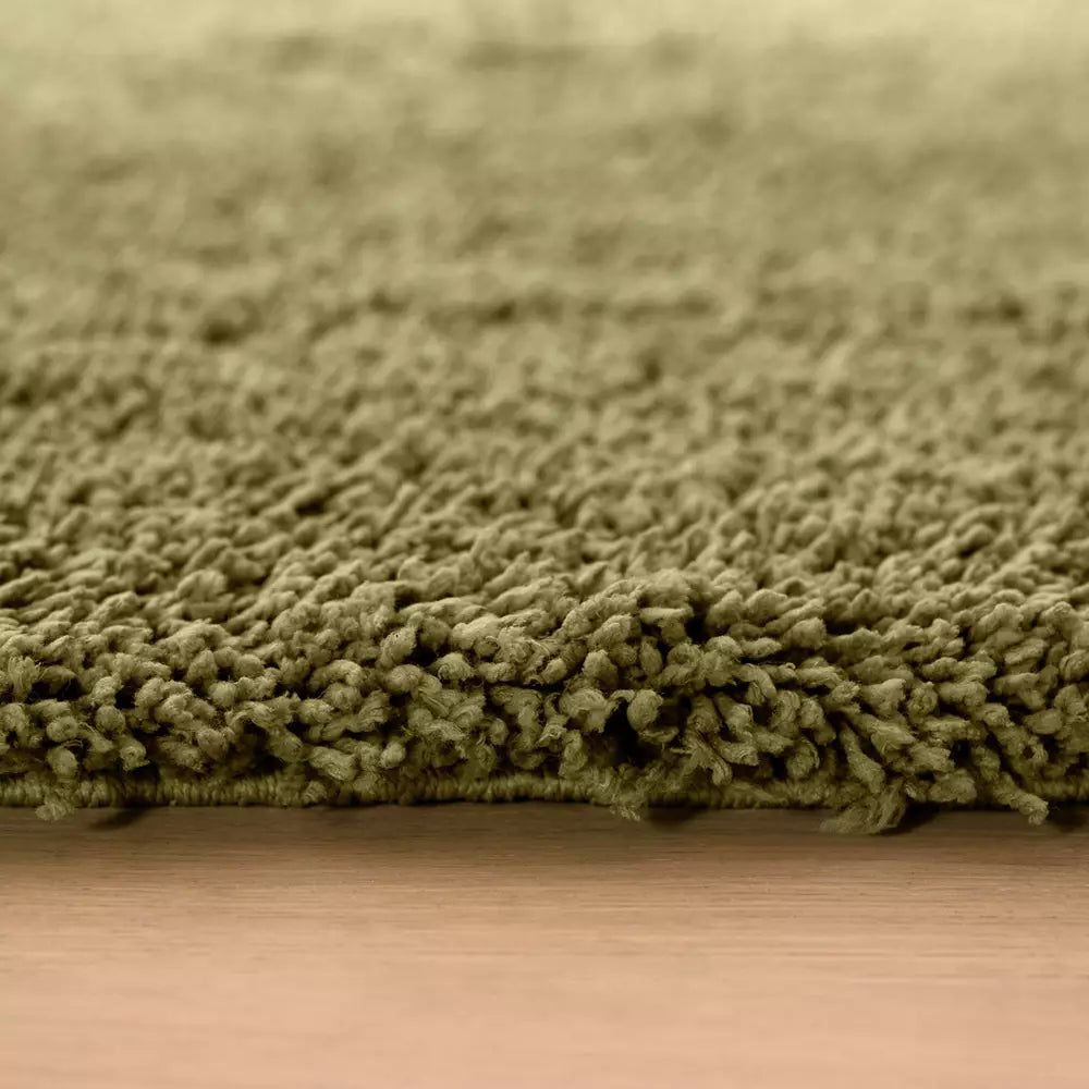 Habitat Noodle Plain Olive Shaggy Rug - 80x150cm