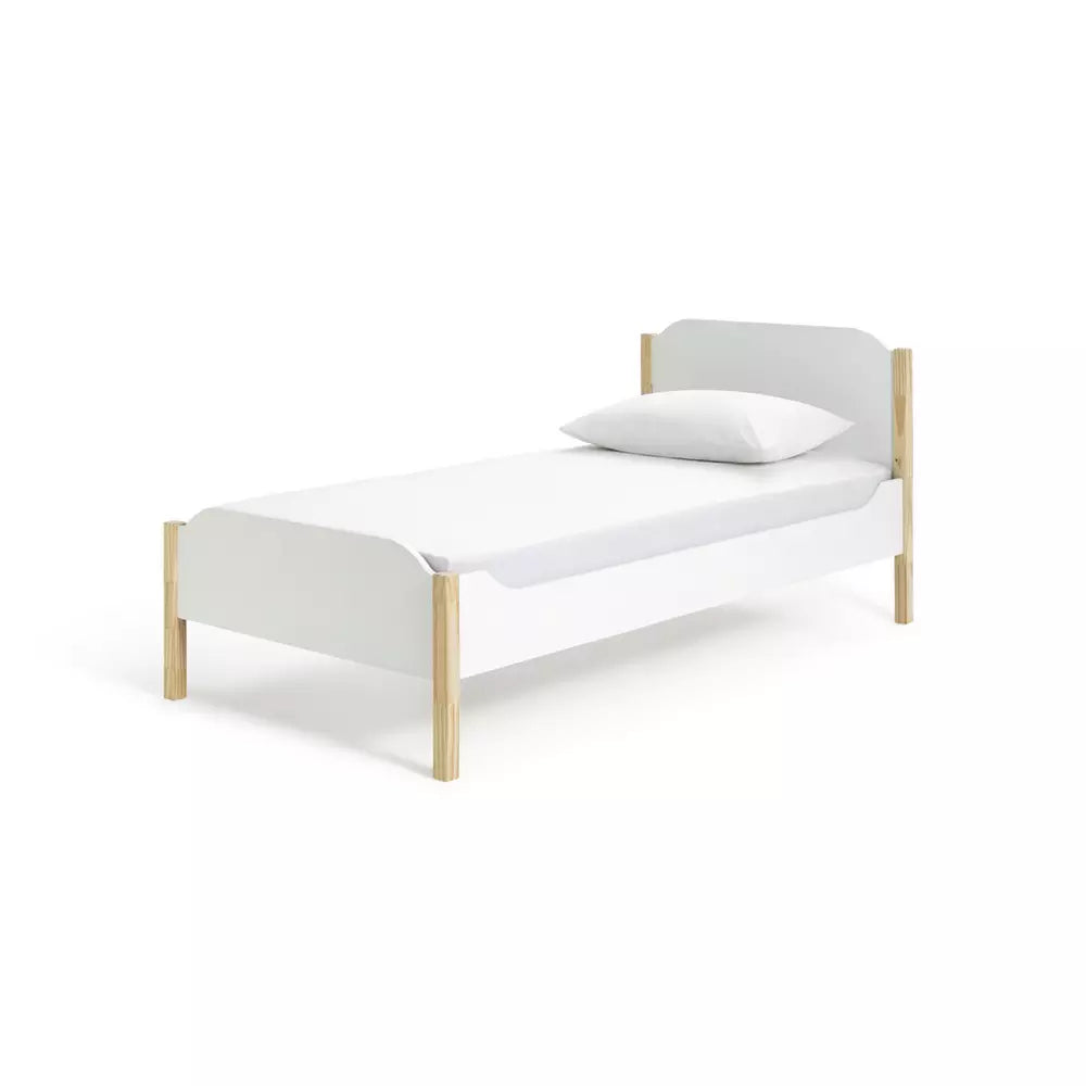 Habitat Nico Single Wooden Bed Frame - White & Pine