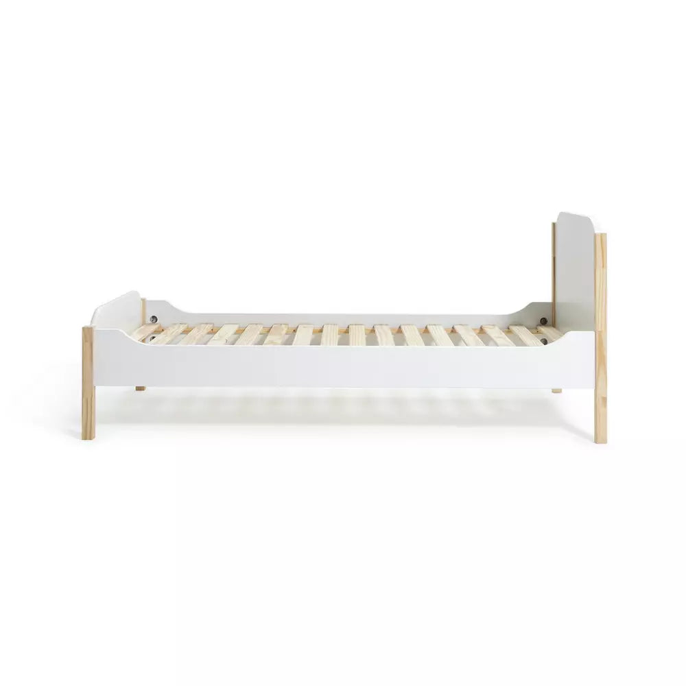 Habitat Nico Single Wooden Bed Frame - White & Pine