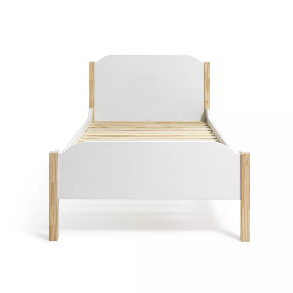 Habitat Nico Single Wooden Bed Frame - White & Pine