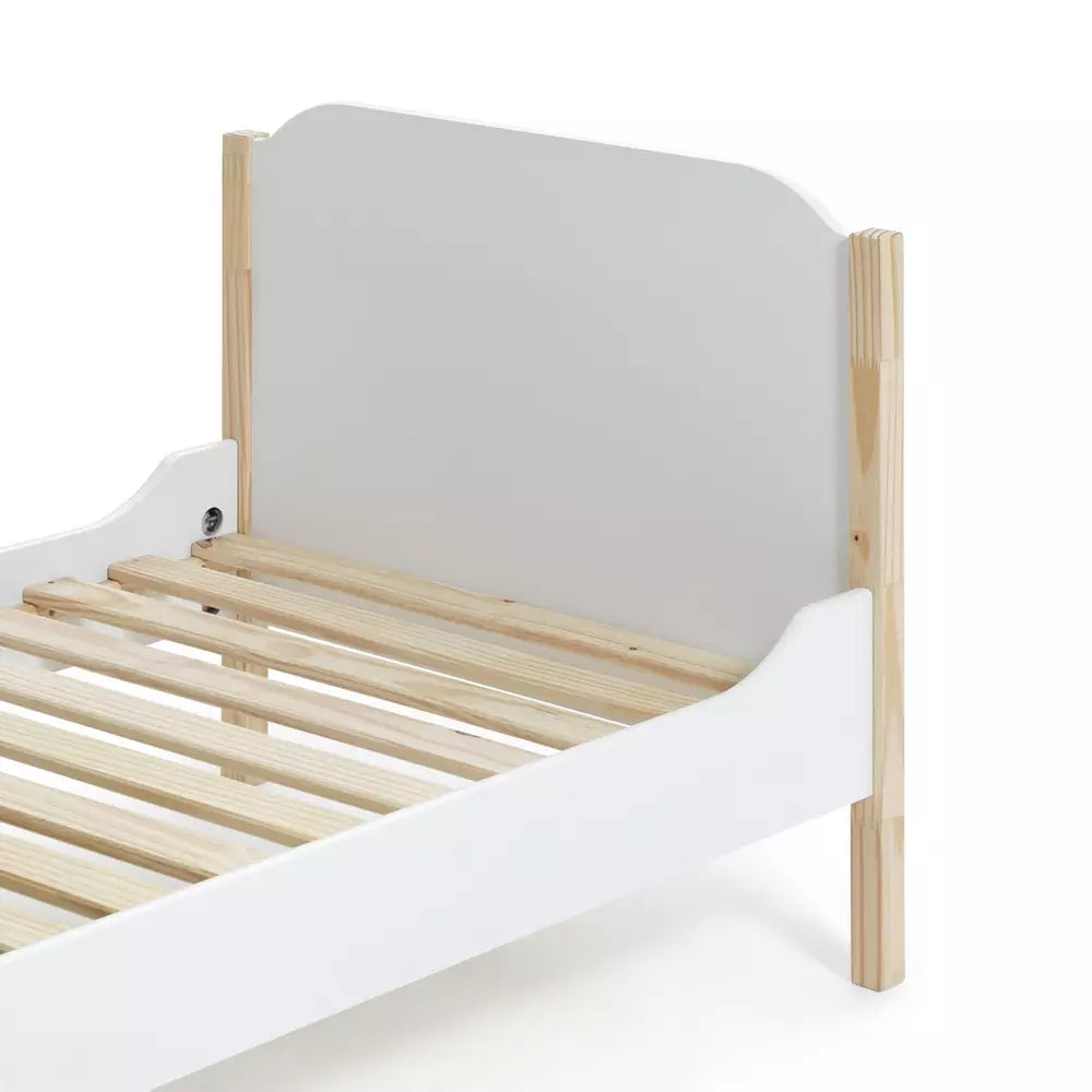 Habitat Nico Single Wooden Bed Frame - White & Pine