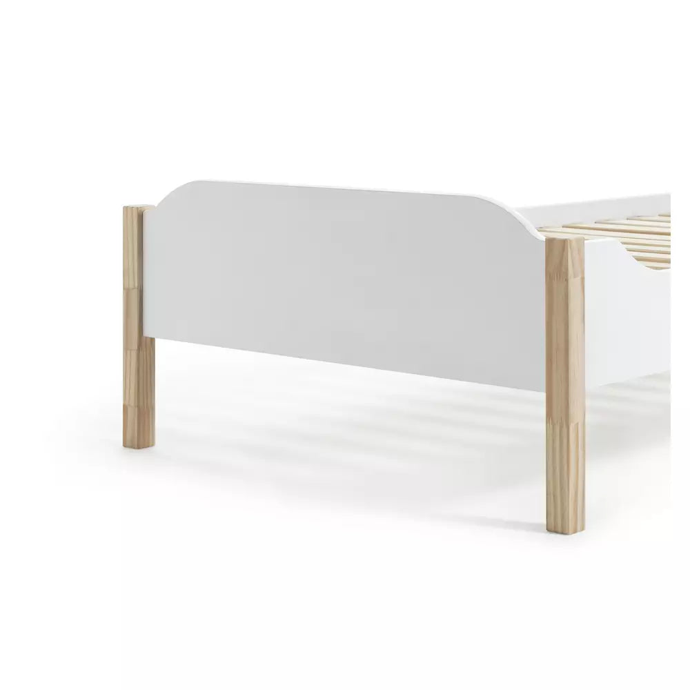 Habitat Nico Single Wooden Bed Frame - White & Pine