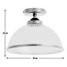 Habitat Eumee Pressed Glass Flush Ceiling Light - Gunmetal