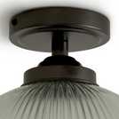 Habitat Eumee Pressed Glass Flush Ceiling Light - Gunmetal