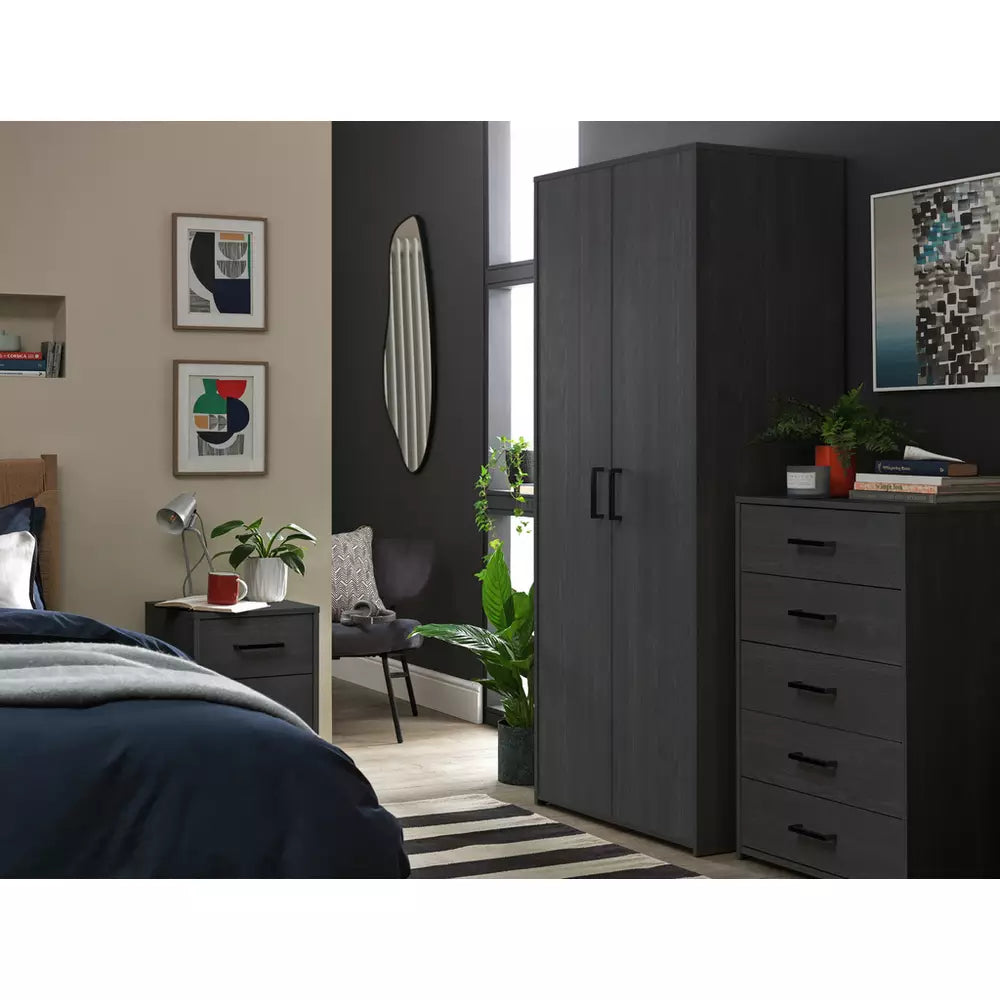 Argos Home Oslo 3 Piece 2 Door Wardrobe Set-Black Oak Effect