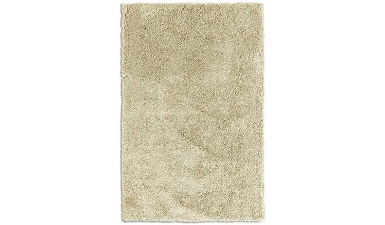 Habitat Noodle Plain Cream Shaggy Rug - 80x150cm