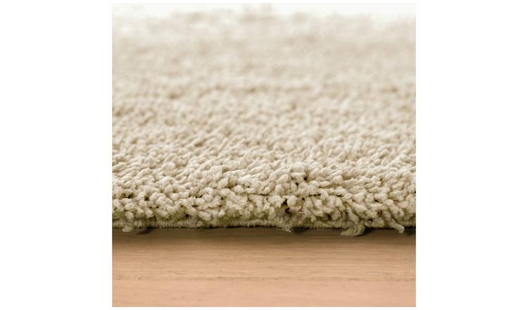 Habitat Noodle Plain Cream Shaggy Rug - 80x150cm