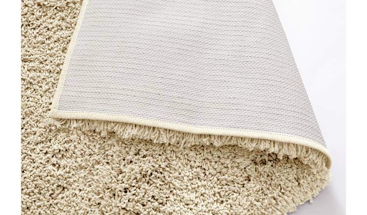 Habitat Noodle Plain Cream Shaggy Rug - 80x150cm