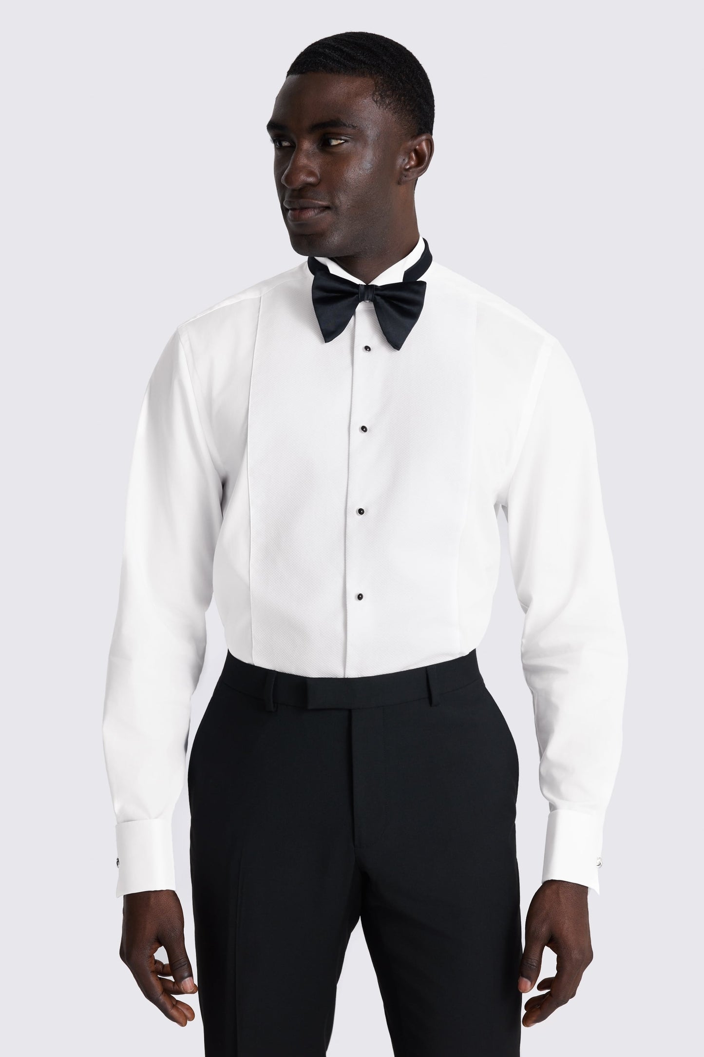 Tailored Fit White Marcella Wing Collar Dress Shirt