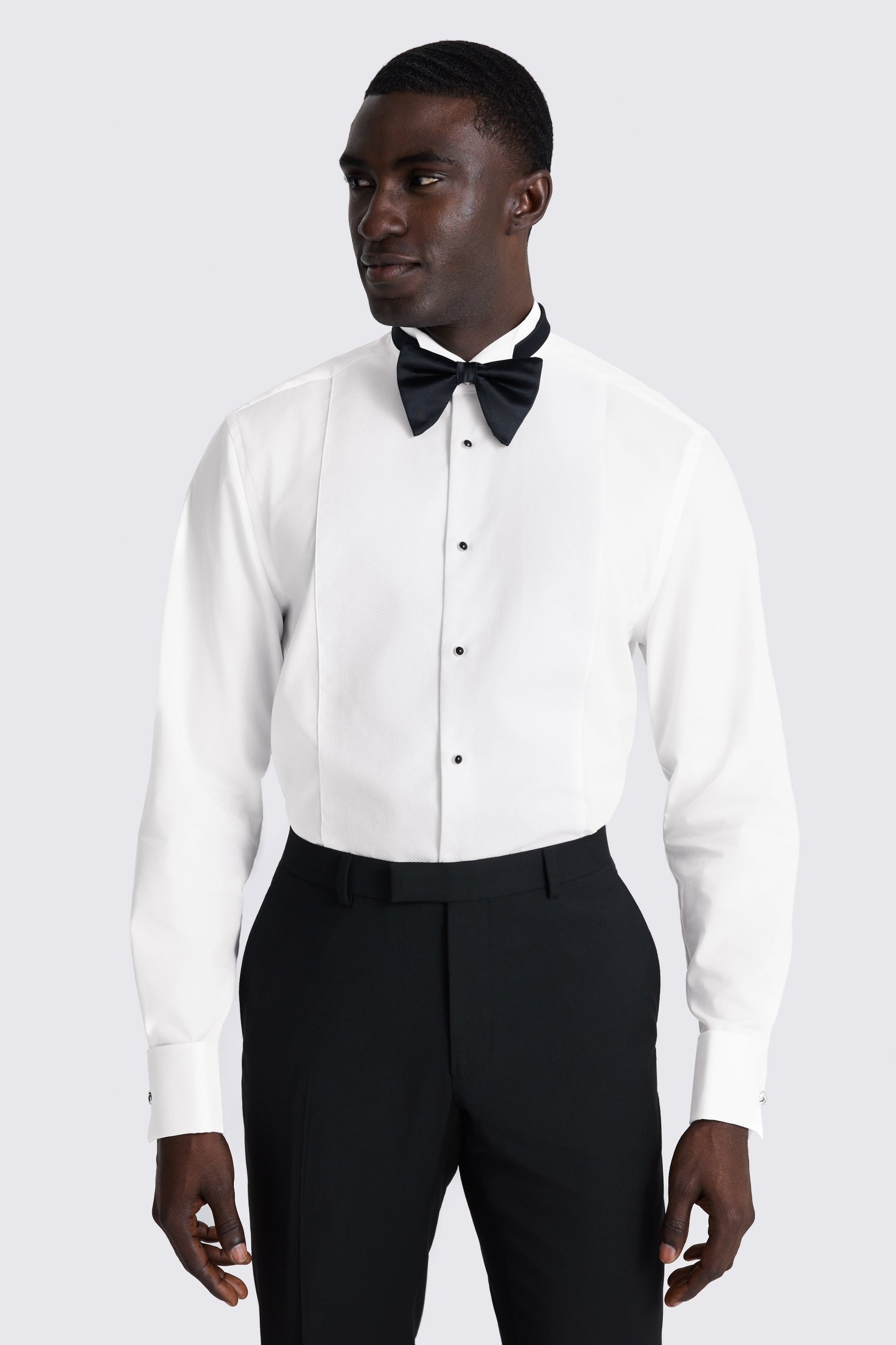 Tailored Fit White Marcella Wing Collar Dress Shirt