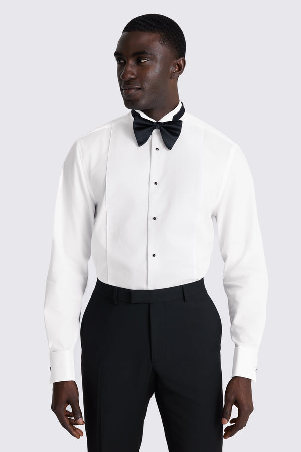 Tailored Fit White Marcella Wing Collar Dress Shirt