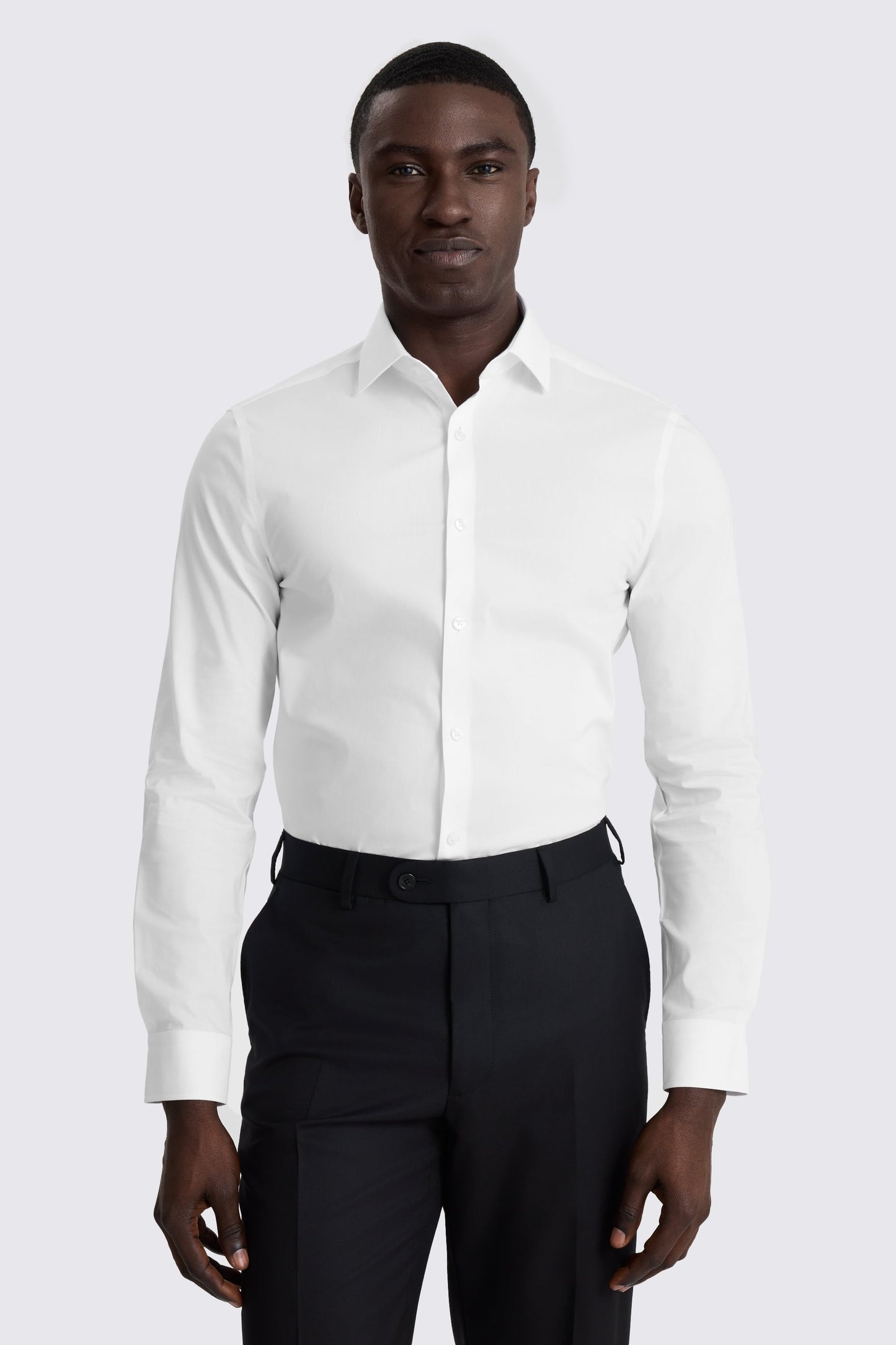 Slim Fit White Stretch Shirt