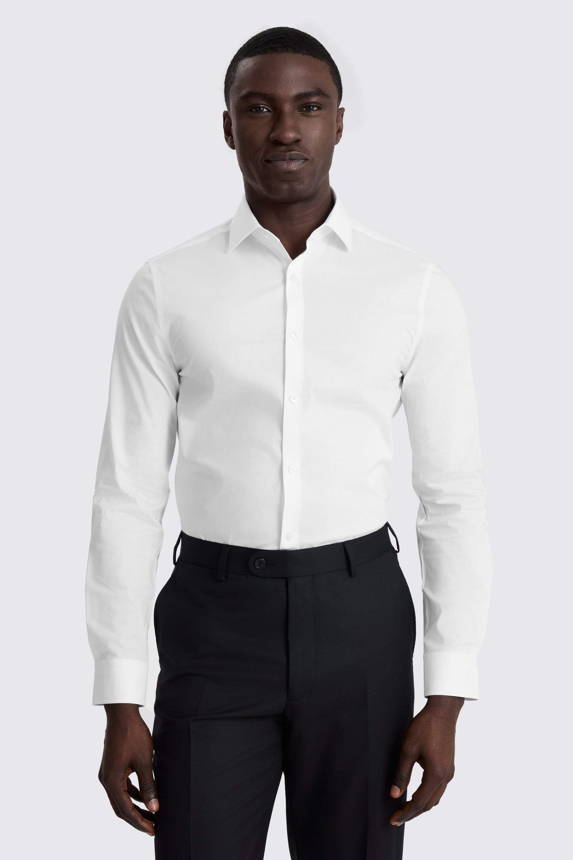 Slim Fit White Stretch Shirt