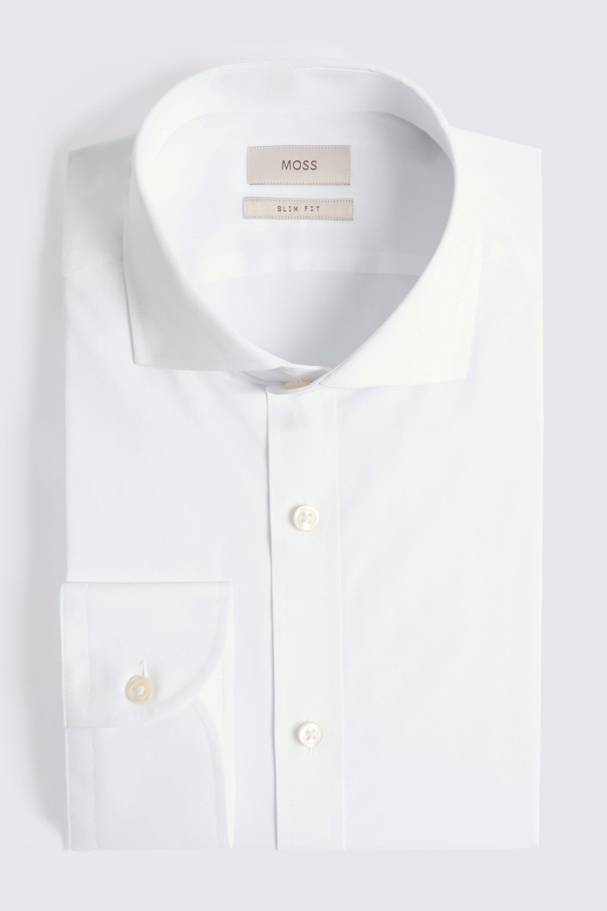 Slim Fit White Stretch Shirt
