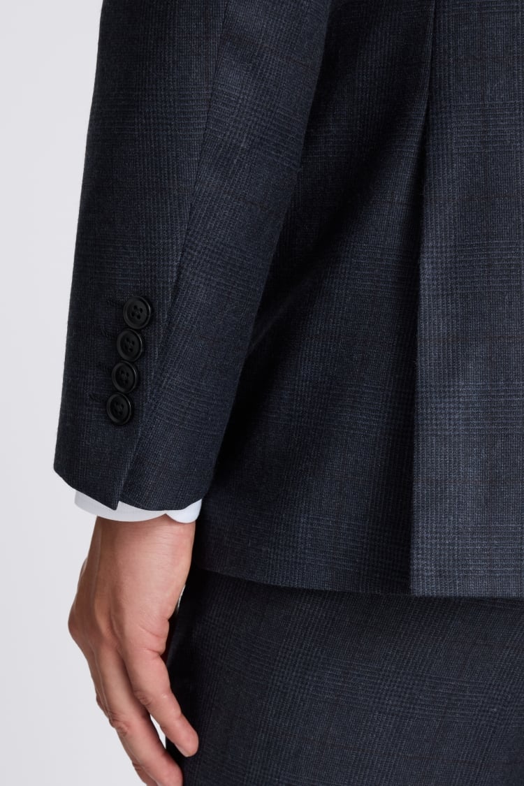 Tailored Fit Navy Check Performance Suit