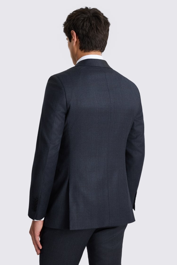 Tailored Fit Navy Check Performance Suit