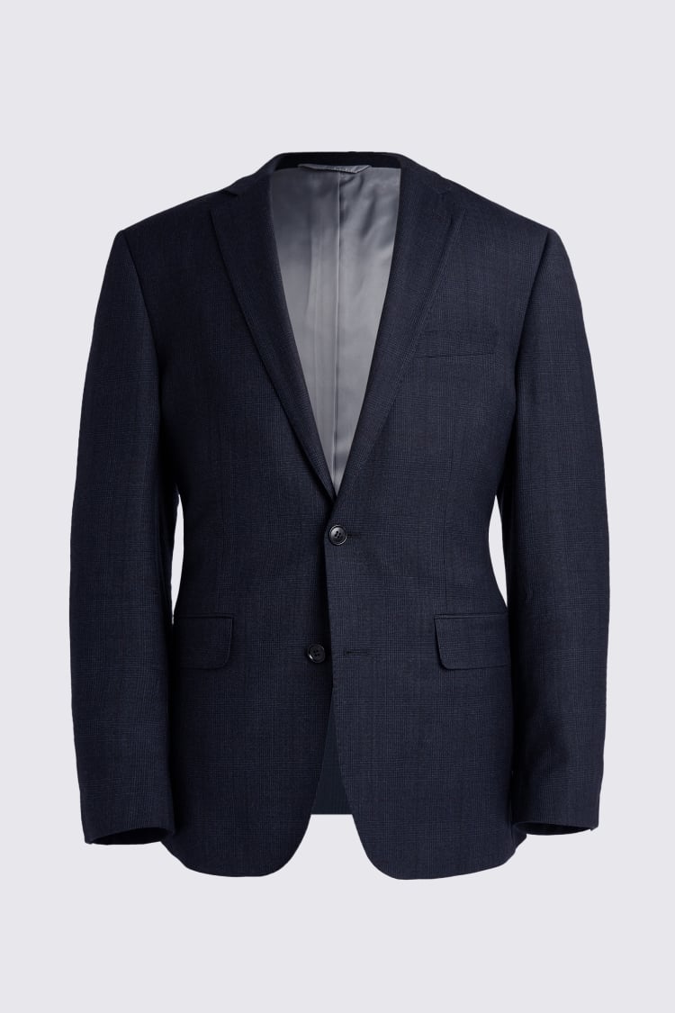 Tailored Fit Navy Check Performance Suit