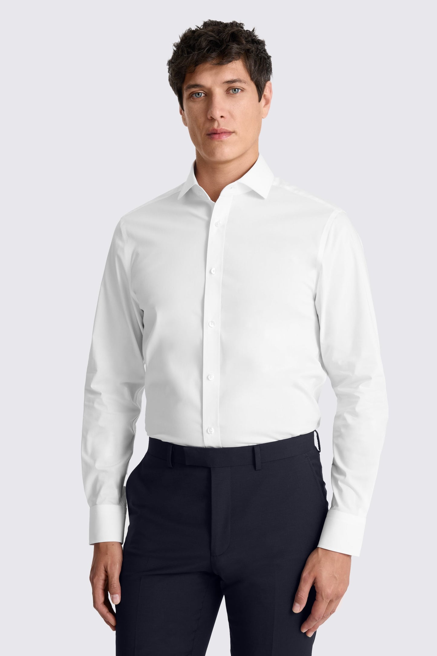 Tailored Fit White Stretch Shirt