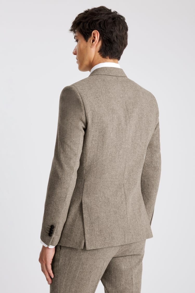 Slim Fit Stone Donegal Tweed Suit