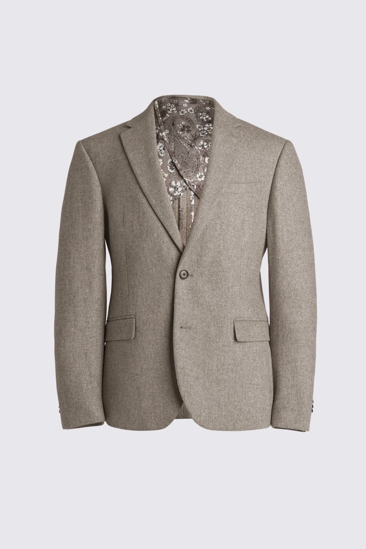 Slim Fit Stone Donegal Tweed Suit