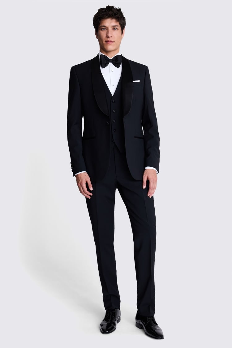 Tailored Fit Black Shawl Lapel Tuxedo Jacket