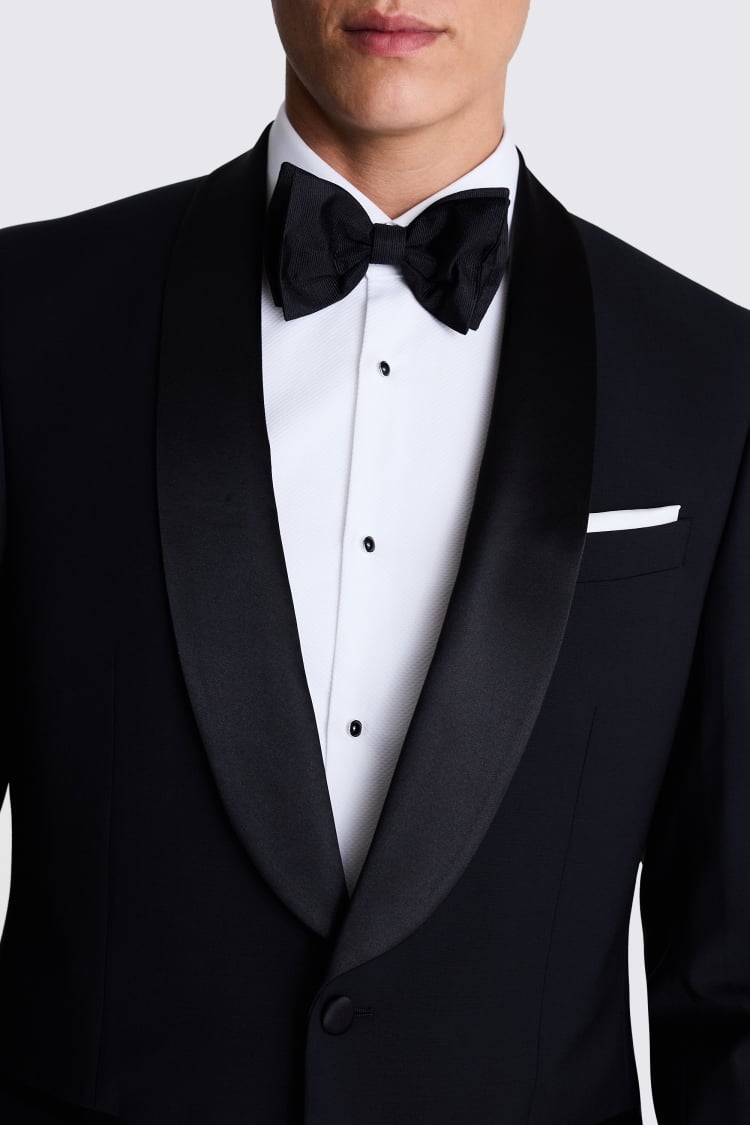Tailored Fit Black Shawl Lapel Tuxedo Jacket