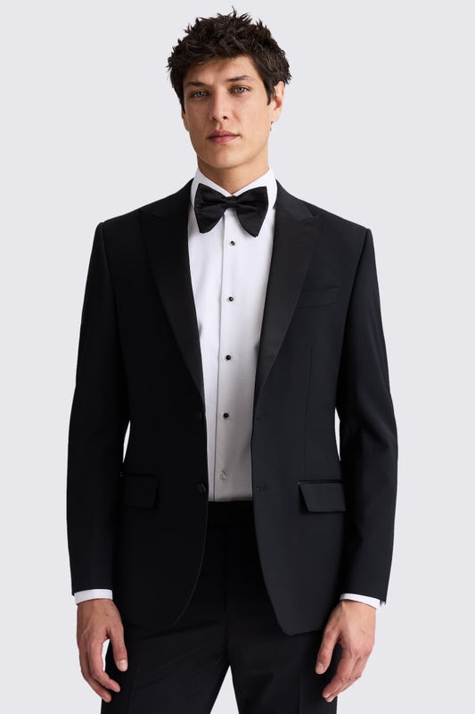 Tailored Fit Black Peak Lapel Performance Tuxedo Jacket