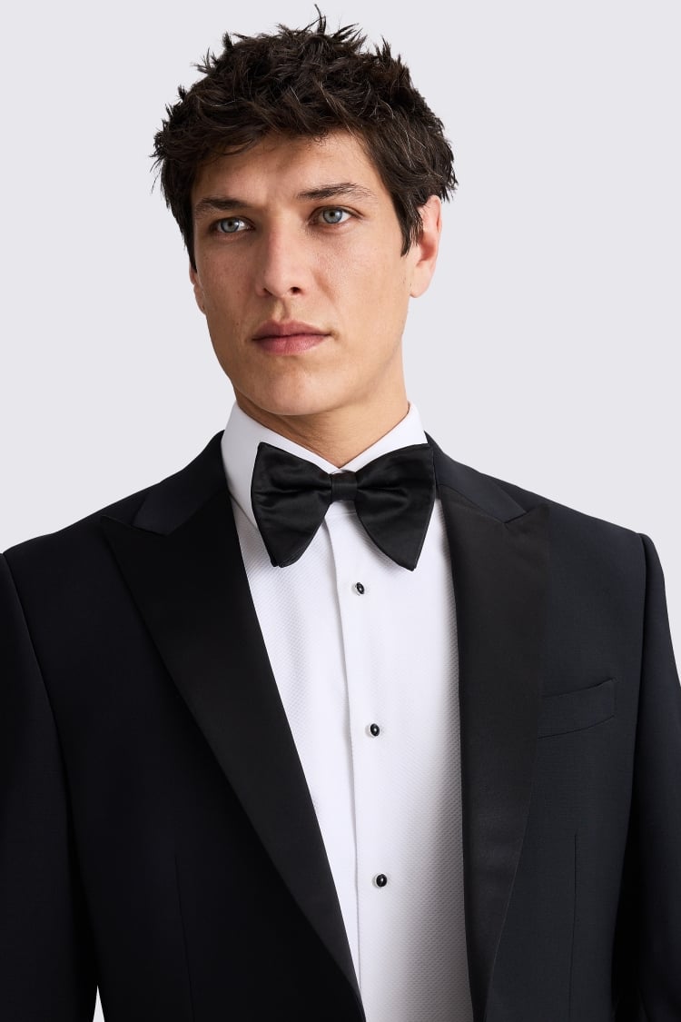 Tailored Fit Black Peak Lapel Performance Tuxedo Jacket